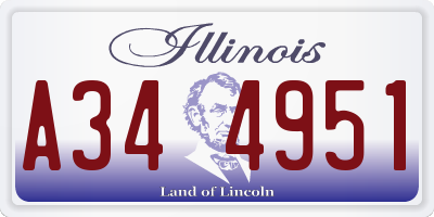 IL license plate A344951