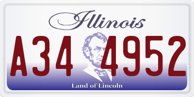IL license plate A344952