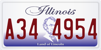 IL license plate A344954