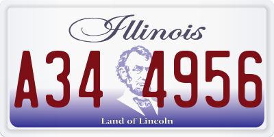 IL license plate A344956
