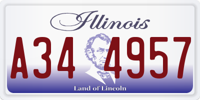 IL license plate A344957