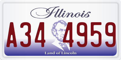 IL license plate A344959