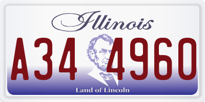 IL license plate A344960
