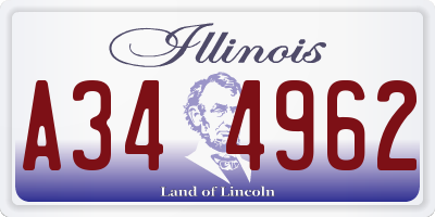 IL license plate A344962