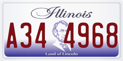 IL license plate A344968