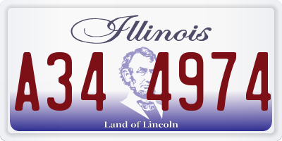 IL license plate A344974