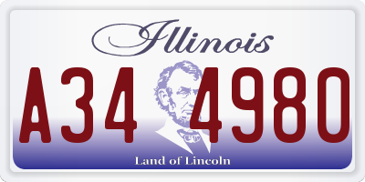 IL license plate A344980