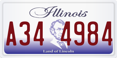 IL license plate A344984