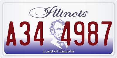 IL license plate A344987