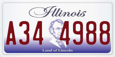 IL license plate A344988