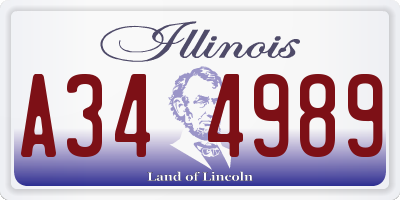 IL license plate A344989
