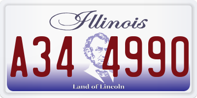 IL license plate A344990