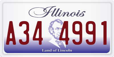 IL license plate A344991