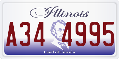 IL license plate A344995