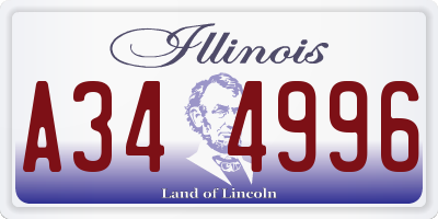 IL license plate A344996