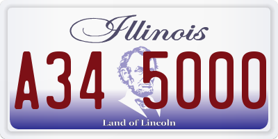 IL license plate A345000