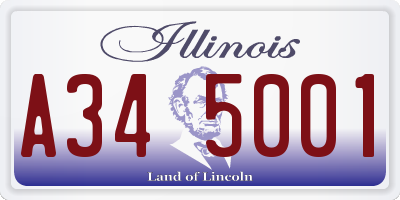 IL license plate A345001