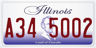 IL license plate A345002