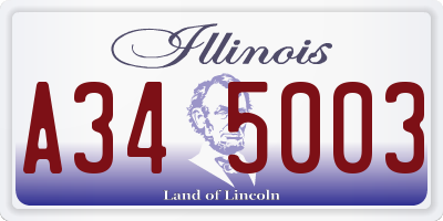 IL license plate A345003