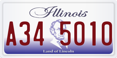 IL license plate A345010