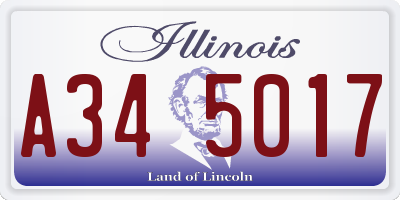 IL license plate A345017