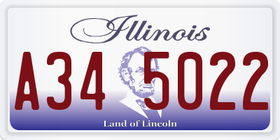 IL license plate A345022