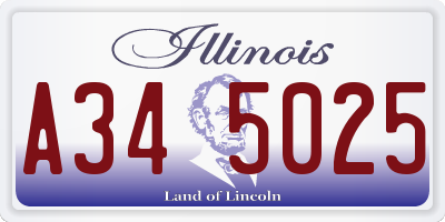 IL license plate A345025