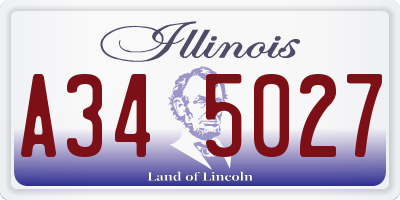 IL license plate A345027