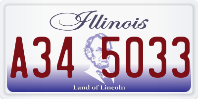 IL license plate A345033