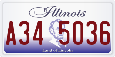 IL license plate A345036