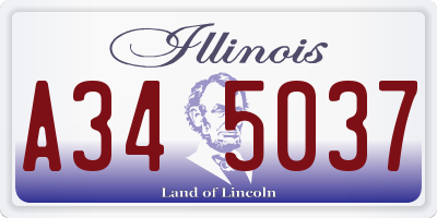 IL license plate A345037