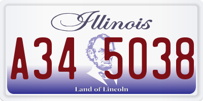 IL license plate A345038