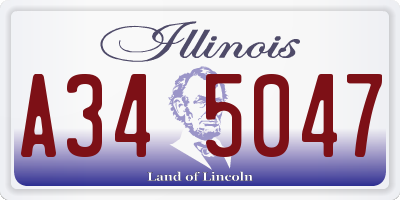 IL license plate A345047