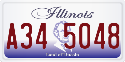 IL license plate A345048