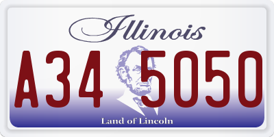 IL license plate A345050