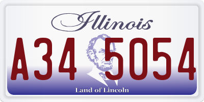 IL license plate A345054