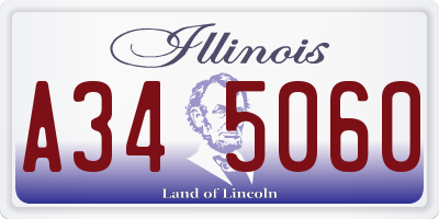 IL license plate A345060