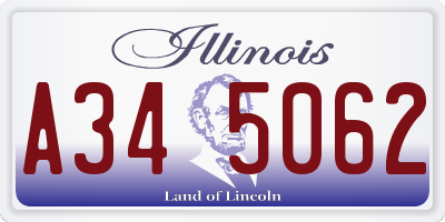 IL license plate A345062