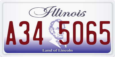 IL license plate A345065