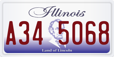 IL license plate A345068