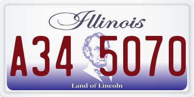 IL license plate A345070