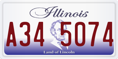 IL license plate A345074