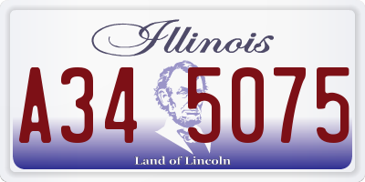 IL license plate A345075