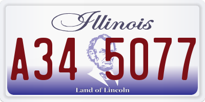 IL license plate A345077
