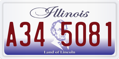 IL license plate A345081