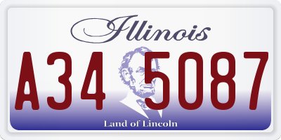 IL license plate A345087