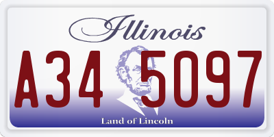 IL license plate A345097