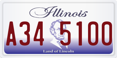 IL license plate A345100