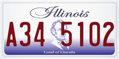 IL license plate A345102