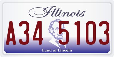 IL license plate A345103